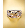 1pc Fashionable Classic Infinity Symbol Wrapped Cubic Zirconia Ring With Gift Box