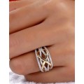 1pc Fashionable Classic Infinity Symbol Wrapped Cubic Zirconia Ring With Gift Box