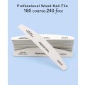 10 Pcs Professional Double Sided 180/240 Grit Nail Files Emery Board Black Manicure Pedicure Tool