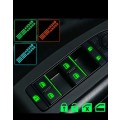 18pcs Small Night Light, Glow In The Dark Sticker For Car Window Lift Button - GREEN