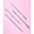 4pcs Nail Art Cuticle Pusher Set Double-Ended Stainless Steel Peeler Scraper Gel Nail Polish Remover