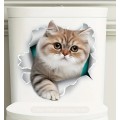 1PC 3D Cartoon Cats Wall Stickers, Peel And Stick Wall Stickers For Nursery Room Toilet Kitchen