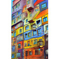 Artist: Andrea Stelzer (Miss S.A. 1985) Limited Edition Print 1/20 - Colourful building