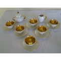 Vintage white and gold part coffee set