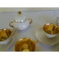 Vintage white and gold part coffee set