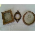 Three assorted vintage picture frames