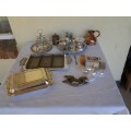A selection of some sliver plated and copper and other items in one big job lot please view pictures