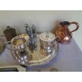 A selection of some sliver plated and copper and other items in one big job lot please view pictures
