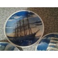 three decorative collectable porcelain  ship scene porcelain wall plates