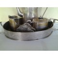 collectable silver plated tea set with tray