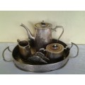 collectable silver plated tea set with tray
