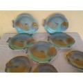 stunning fish porcelain set of serving dishes and side plates