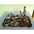 huge lot of assorted copper sliver plated items up for sale please see pictures