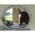 stunning vintage shabby looking white painted wooden and metal framed mirror