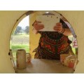 vintage round beveled edge wall mirror please read the listing