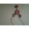 pretty metal necklace with pink