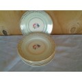 A stunning lot of pastel green with floarl pattern vintage Burleigh side plates