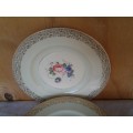 A stunning vintage pastel green and floral pattern lot of vintage Burleigh dinner plates