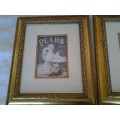 two attractive pear soap & sunlight  soap  prints behind glass