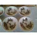 six stunning old mill scene porcelain Johnson brothers pudding bowls