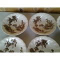 six stunning old mill scene porcelain Johnson brothers pudding bowls