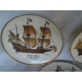 three  nice Heritage  collectable porcelain ship scene display wall plates