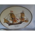 three  nice Heritage  collectable porcelain ship scene display wall plates