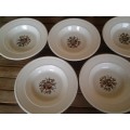 five stunning vintage Cowway china soup bowls