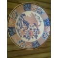 Large porcelain Imari peacock scene display plate