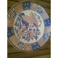 Large porcelain Imari peacock scene display plate