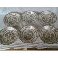 set of six pretty Indian tree pattern by johonson brothers soup bowls
