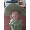 Nice half head green porcelain lady doll