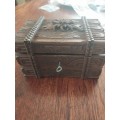 Vintage wooden craved box with key