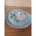 Pastel green blue veggie dish and lid