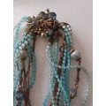 Blue beaded vintage necklace