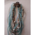 Blue beaded vintage necklace
