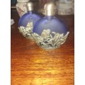 Pair  of glass  perfume bottles