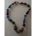 Colorful vintage foil beads necklace