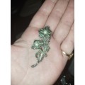 Vintage flower marquistte brooch