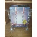 Boxed glass candle holders
