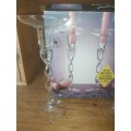 Boxed glass candle holders