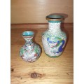 Two small closionne vases