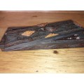 Wooden hand craved oriental box with chop sticks