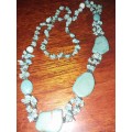 Long turquoise beaded necklace