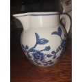 Decorative large bluevand white procelain jug