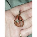 Wire wrapped gem stone pendant