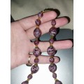 Glass purple foil beads
