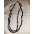 Pretty well made two strand purple beaded necklaces