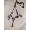 Pretty purple floarl costume necklace