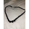 Black vintage crystal necklace